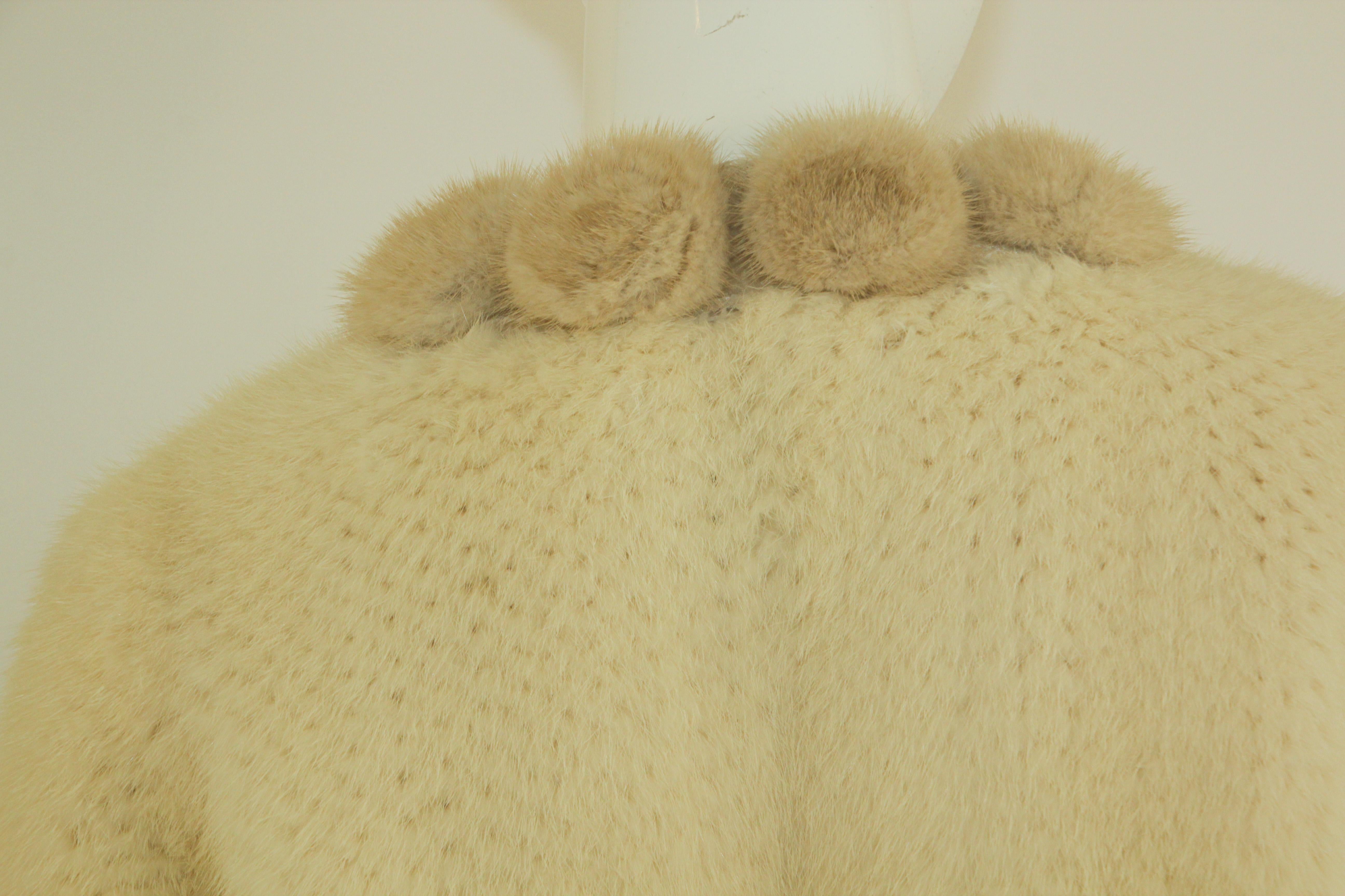 1990s Pellacci Vanilla Fur Short Jacket Stole For Sale 6