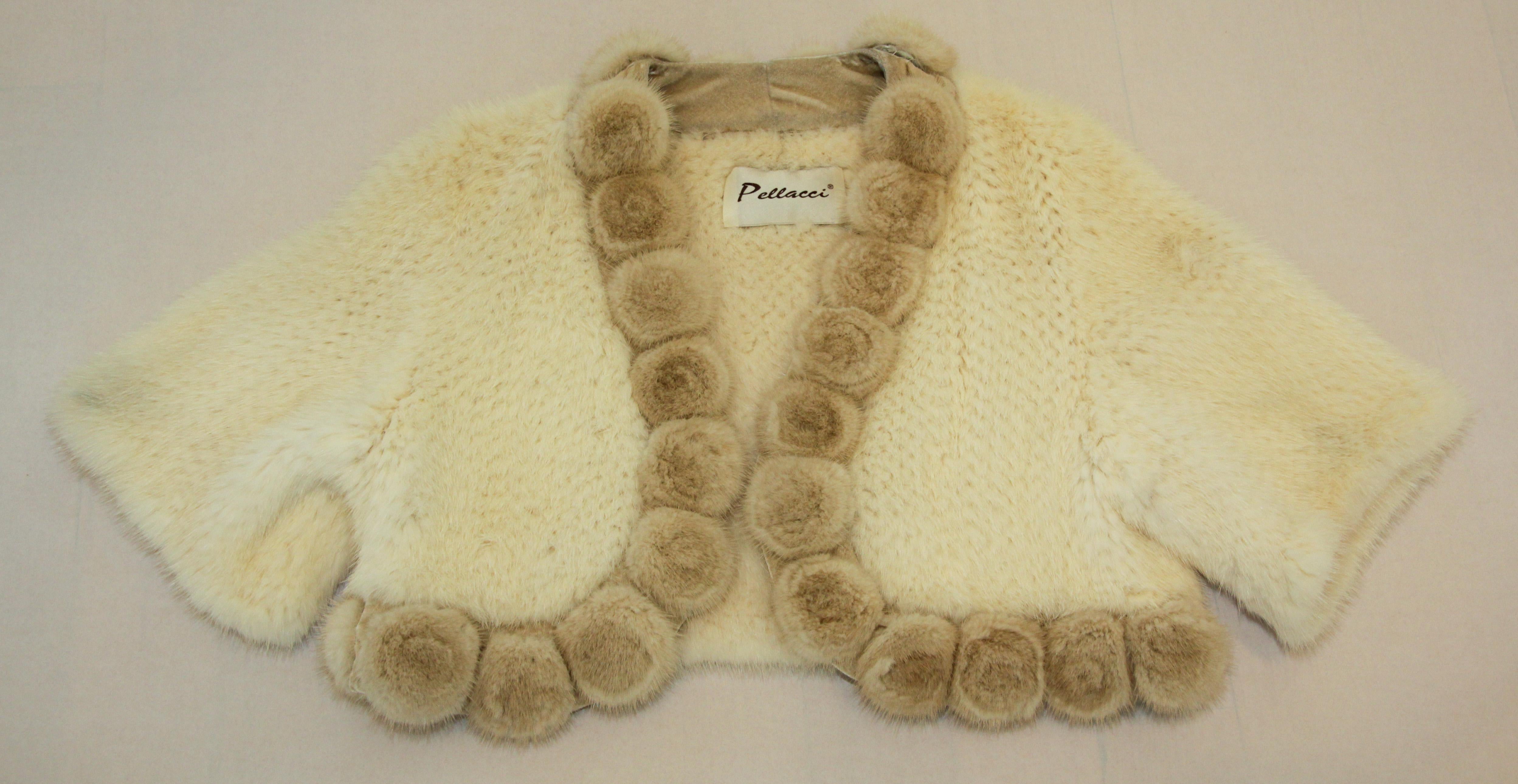 1990s Pellacci Vanilla Fur Short Jacket Stole For Sale 8