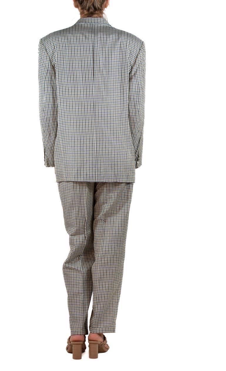 1990S Perry Ellis Silk Linen Check Pant Suit - Etsy Sweden