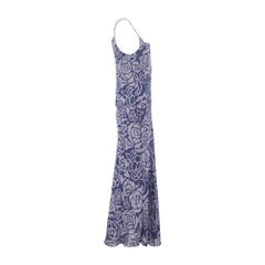 1990s Perry Ellis Silk Rose Print Slip Dress