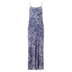 1990s Perry Ellis Silk Rose Print Slip Dress