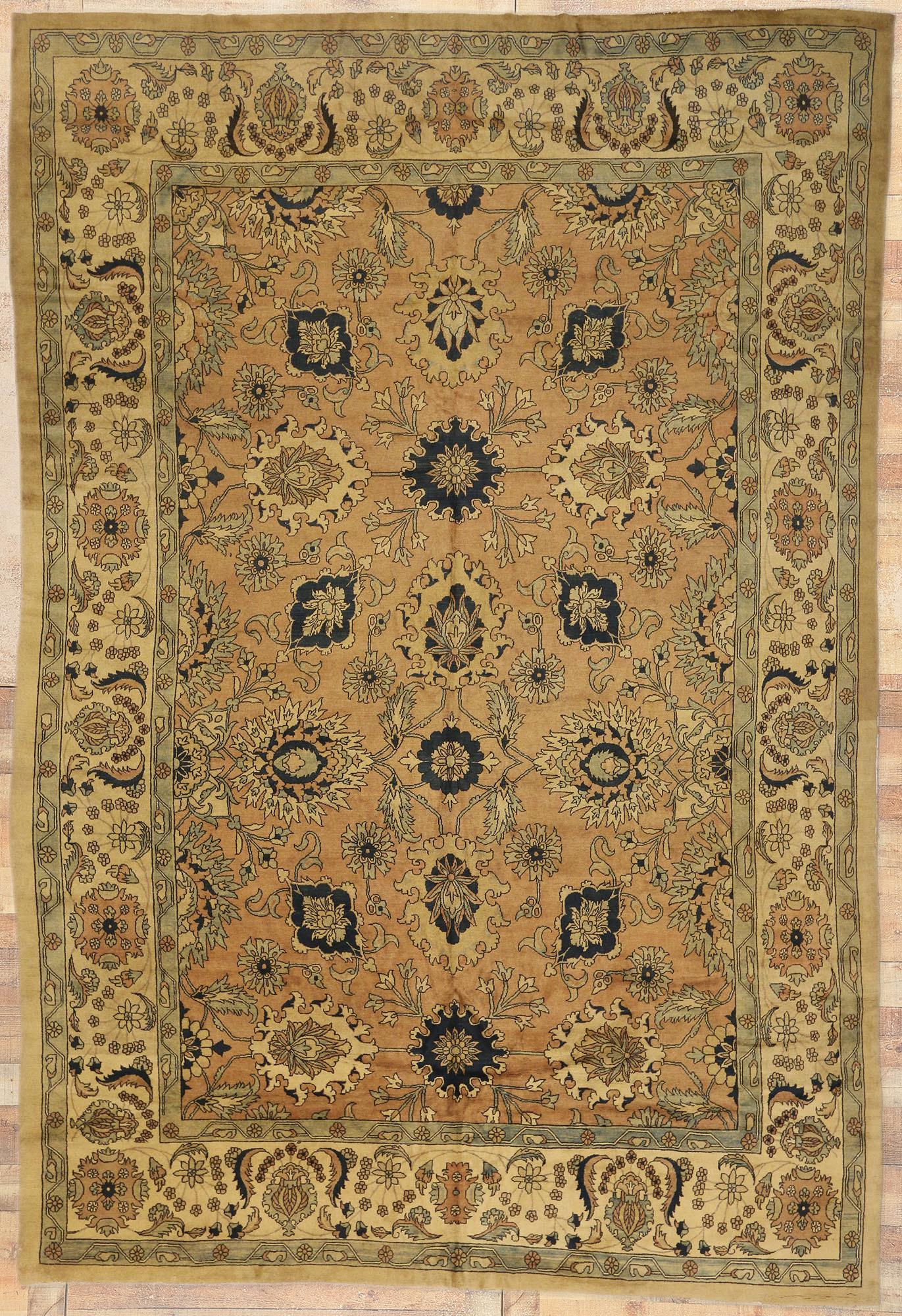 Laine Tapis persan Mahal des années 1990 de style traditionnel, 12'09 x 18'09 en vente