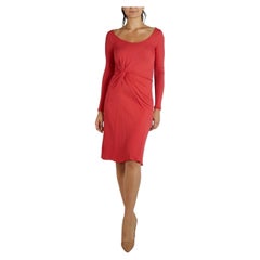 1990er Persimmon Kleid mit langen Ärmeln aus Viskose und Seide, Chiffon und Jersey