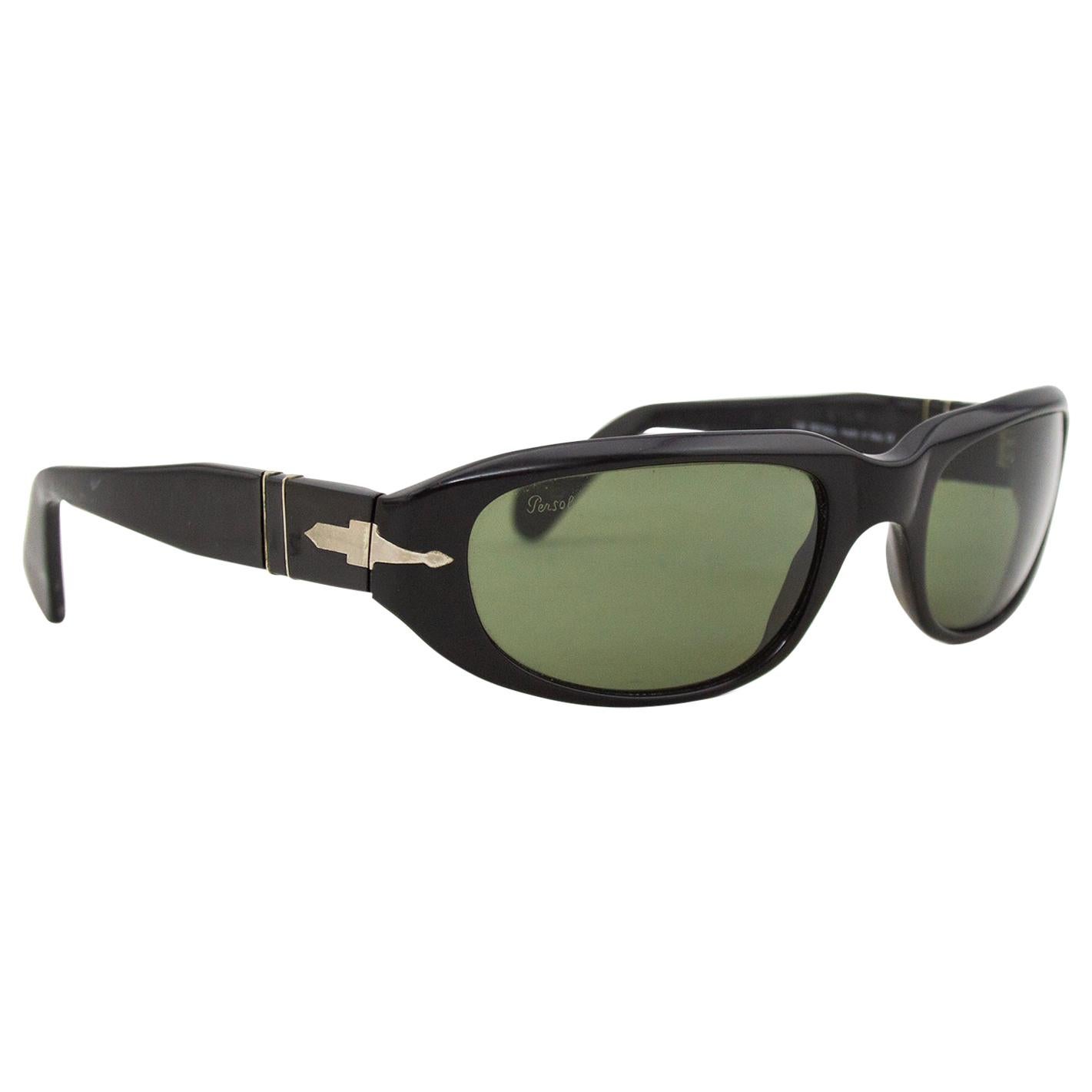 1990s Persol 2578-S Black Wrap Style Unisex Sunglasses at 1stDibs