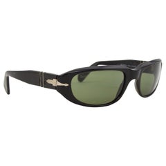 Retro 1990s Persol 2578-S Black Wrap Style Unisex Sunglasses 