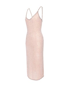 1990's Pierre Balmain Haute Couture Fully Beaded Dress with Rhinestone Trim