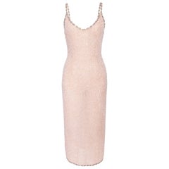 1990's Pierre Balmain Haute Couture Fully Beaded Dress with Rhinestone Trim