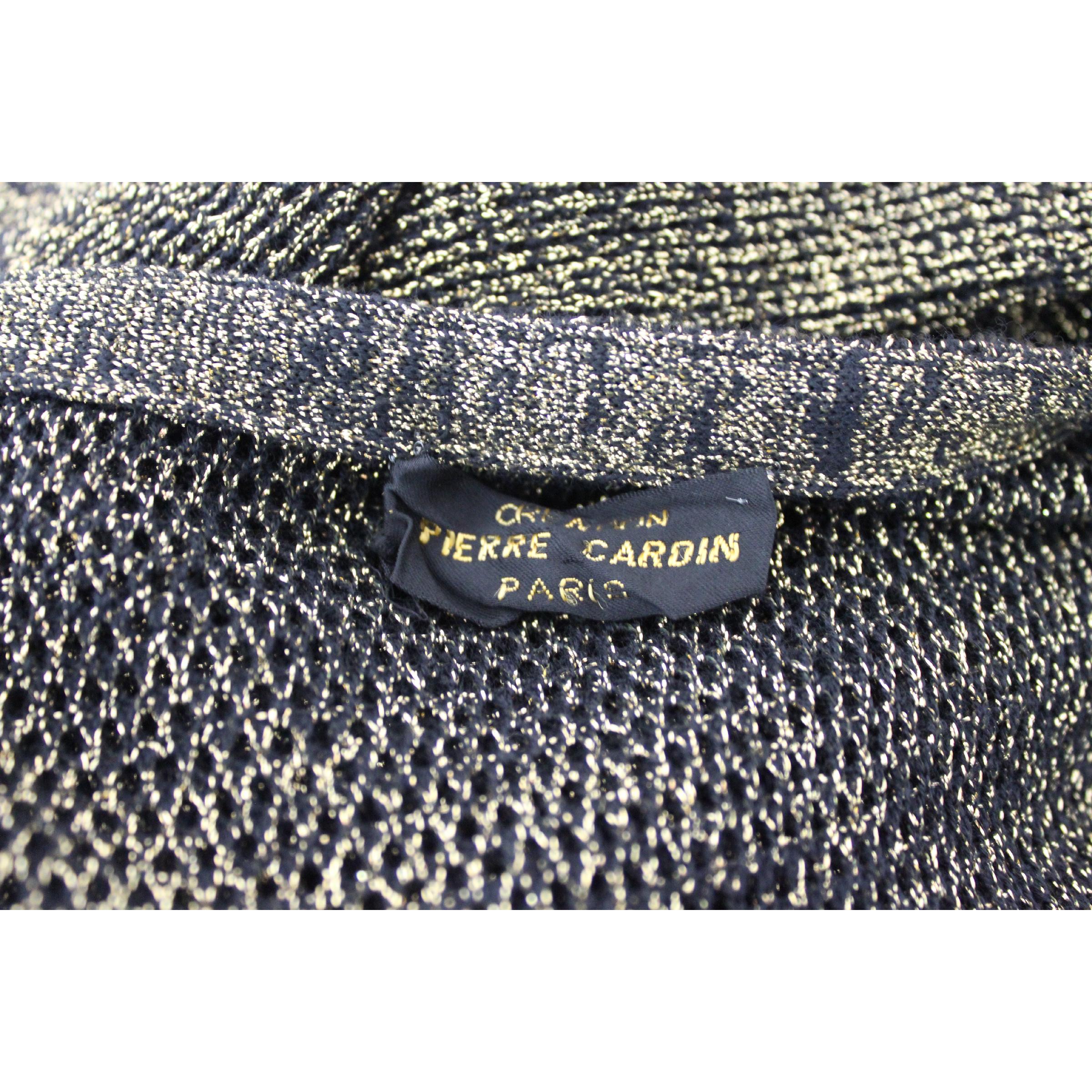Women's 1990s Pierre Cardin Black Laminate Cardigan Sweater
