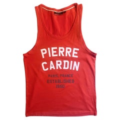 1990s Pierre Cardin Red Print Sport Casual Top Vest