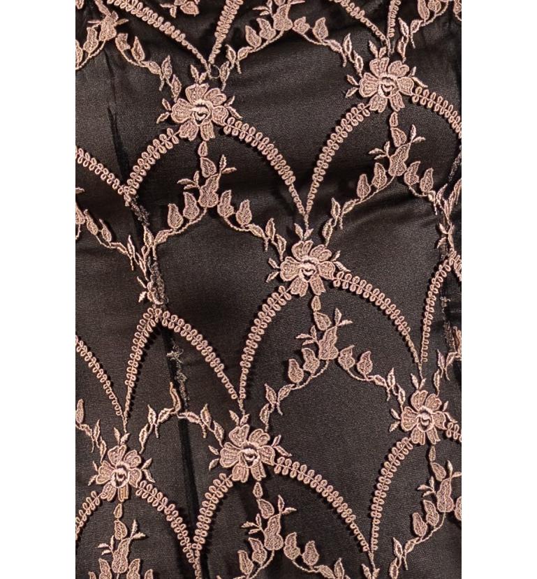 1990S Rosa & Schwarz Seide Rayon bestickten Tüll Titanic Edwardian inspiriert Kleid im Angebot 4