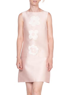 1990's Pink Prada Cotton Dress With Flowers