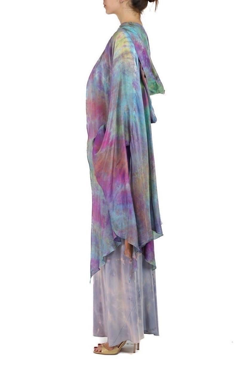 1990S Pink & Purple Silk Tie Dyed Slip Dress With Hooded Jacket For Sale 5