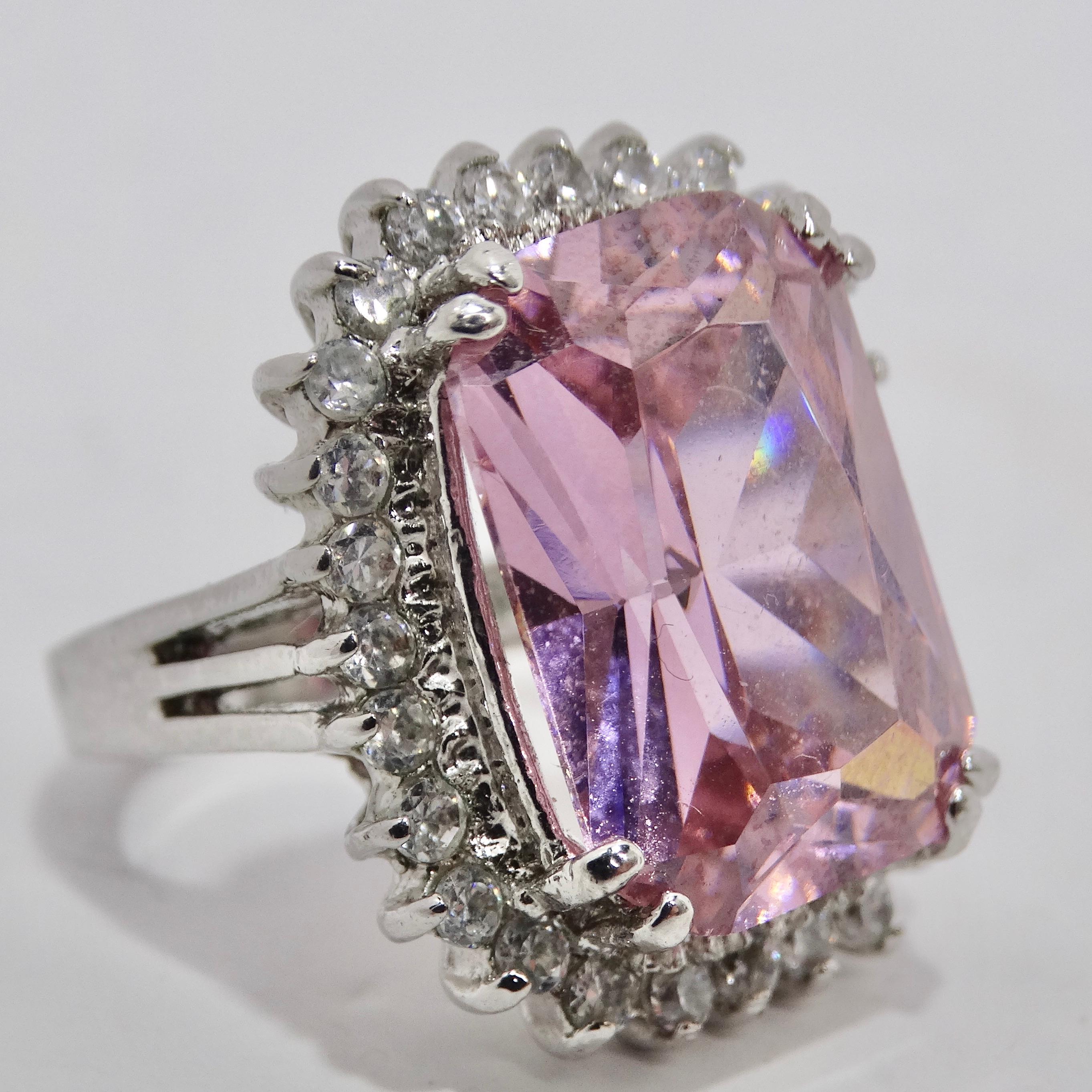 •YARROW• pink sapphire +  silver ring (size 8.25)
