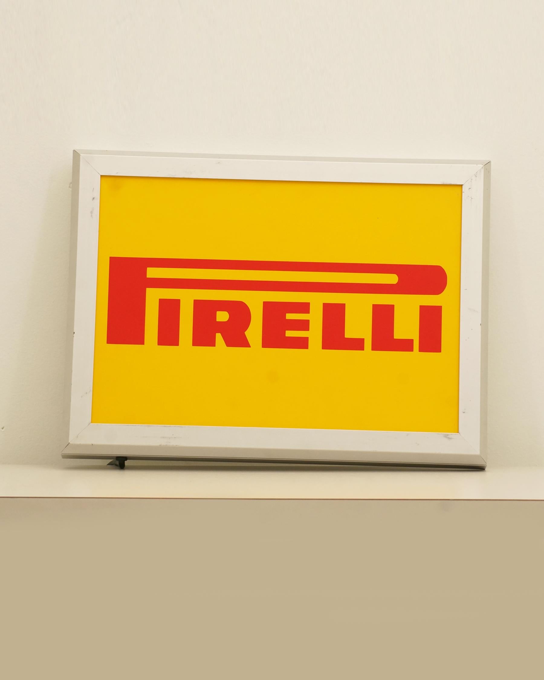 Swiss 1990s Pirelli Advertising Sign Light For Sale