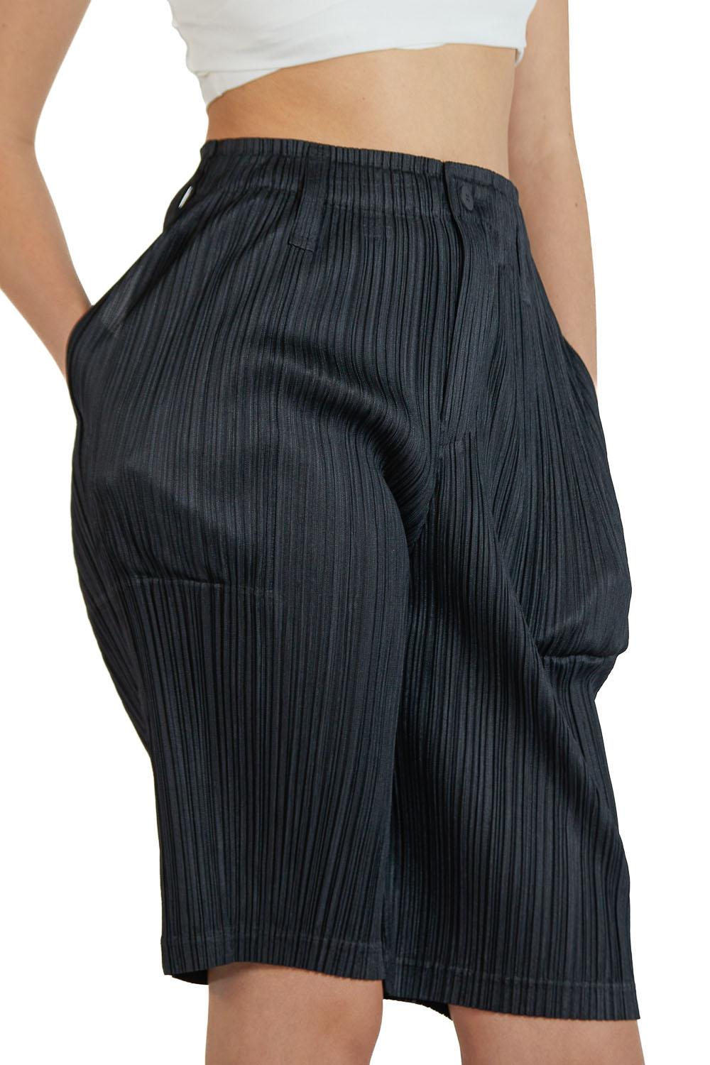 1990S PLEATS PLEASE ISSEY MIYAKE Black Polyester Pleated Mid Length Pants 6