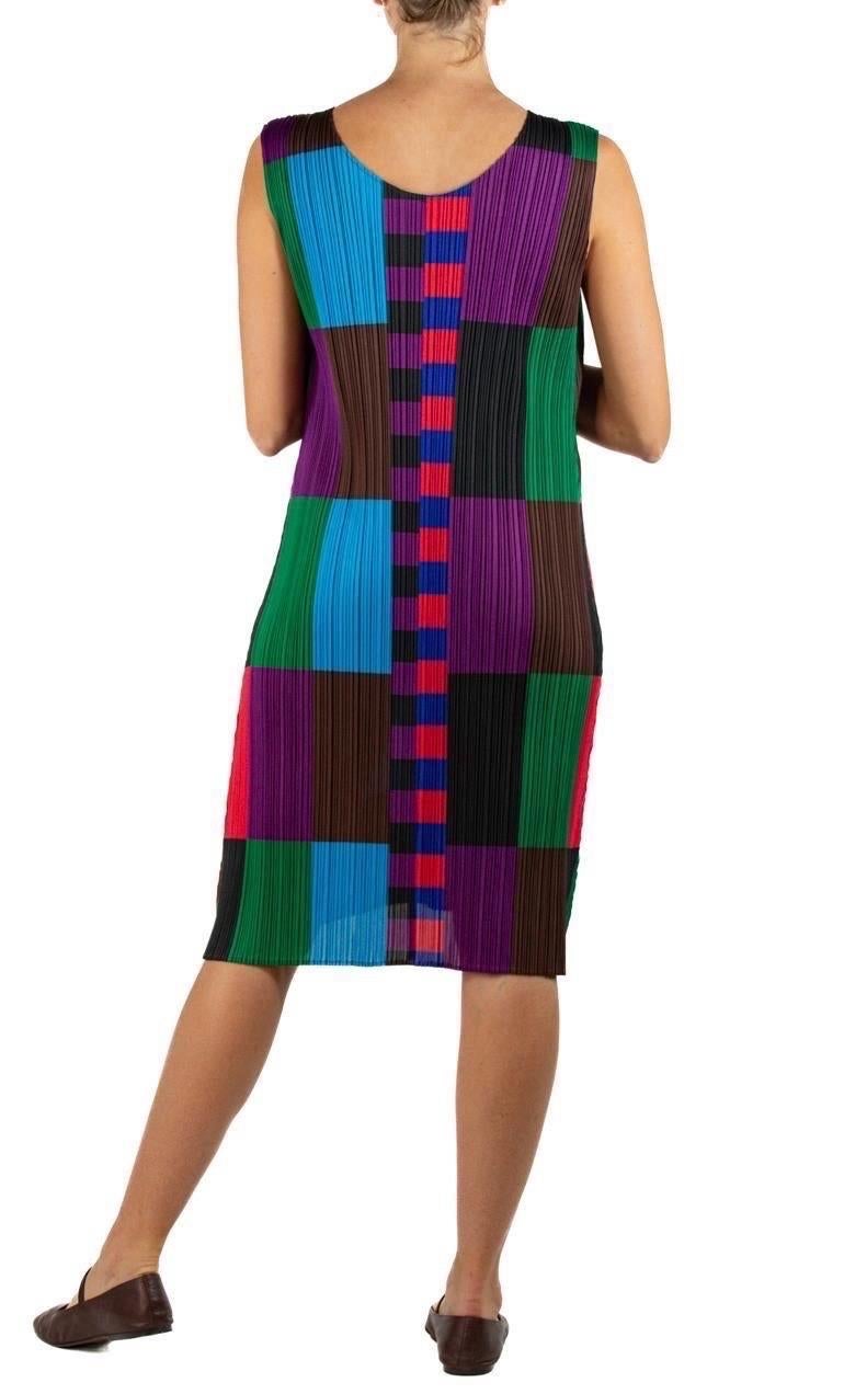 Women's 1990S PLEATS PLEASE ISSEY MIYAKE Jewel-Tone Geometric Dress For Sale
