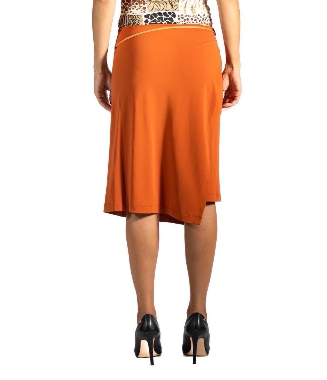 Women's 1990S Plein Sud Brick Red Poly/Viscose Jersey Skirt