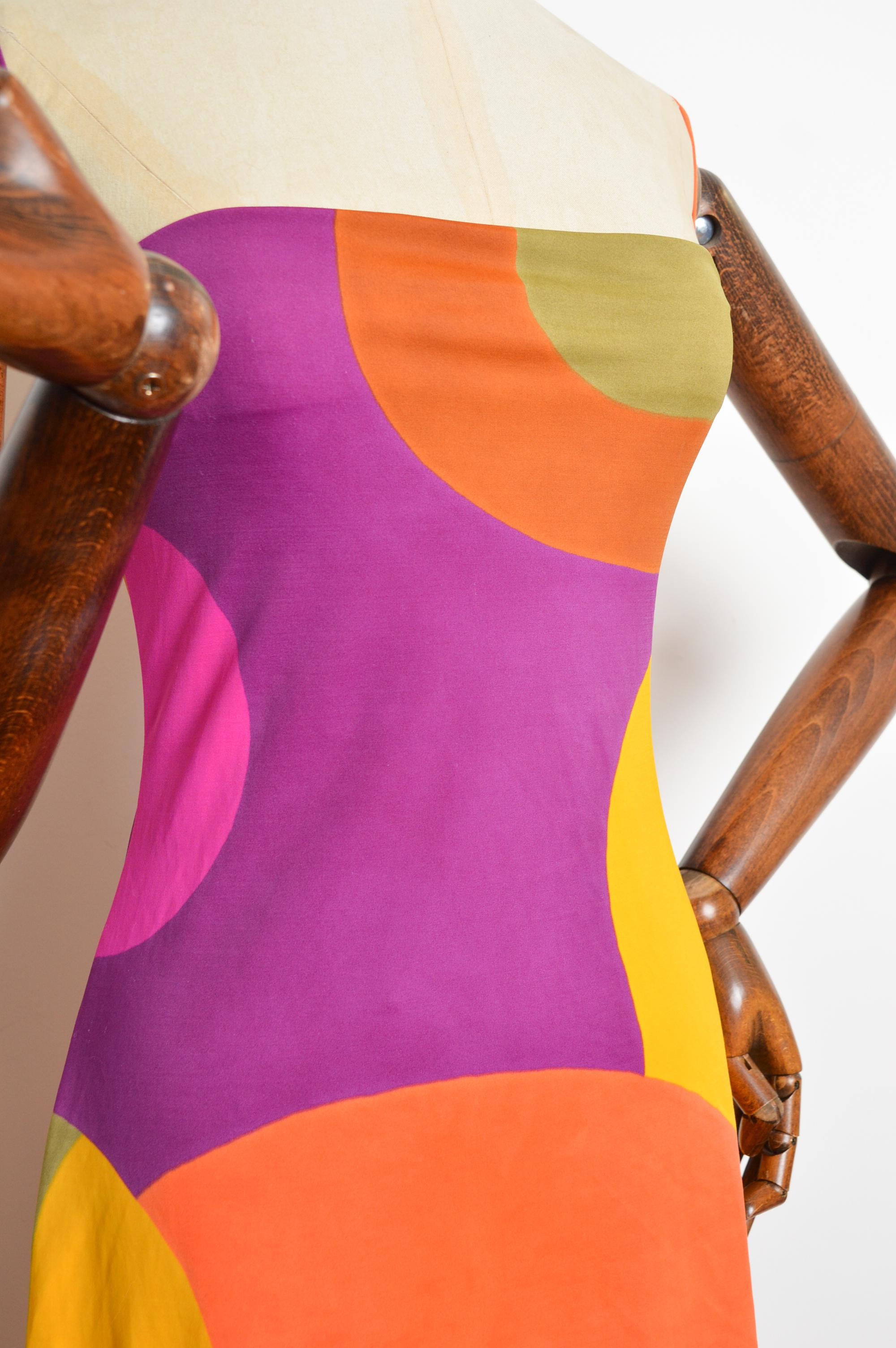 1990's Plein Sud Colourful Vintage Strappy Micro Mini Slip Dress 3