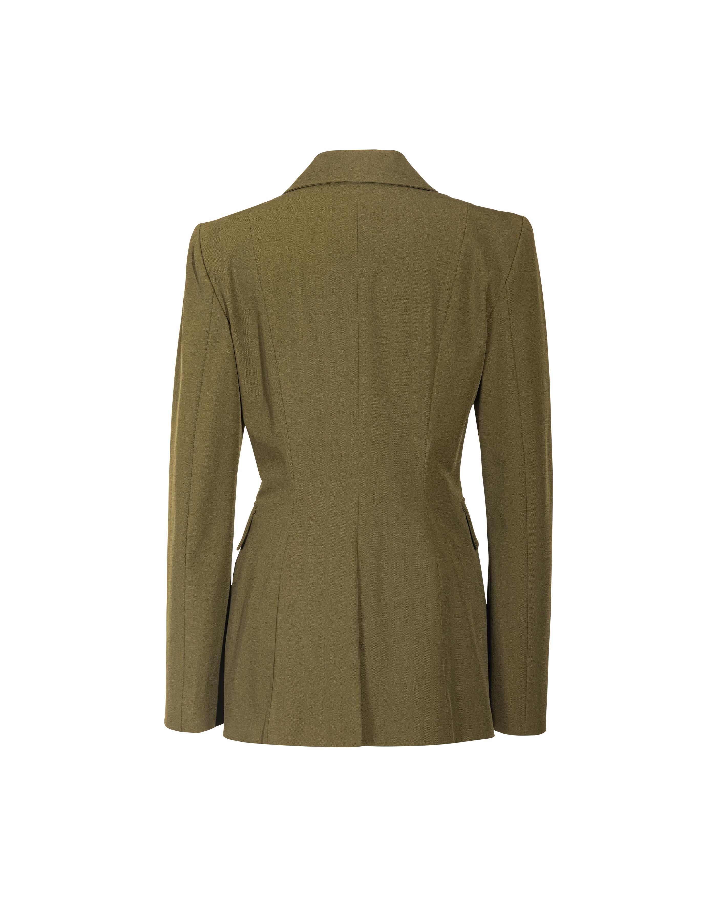 Women's 1990's Plein Sud Olive Green Pant Suit Set