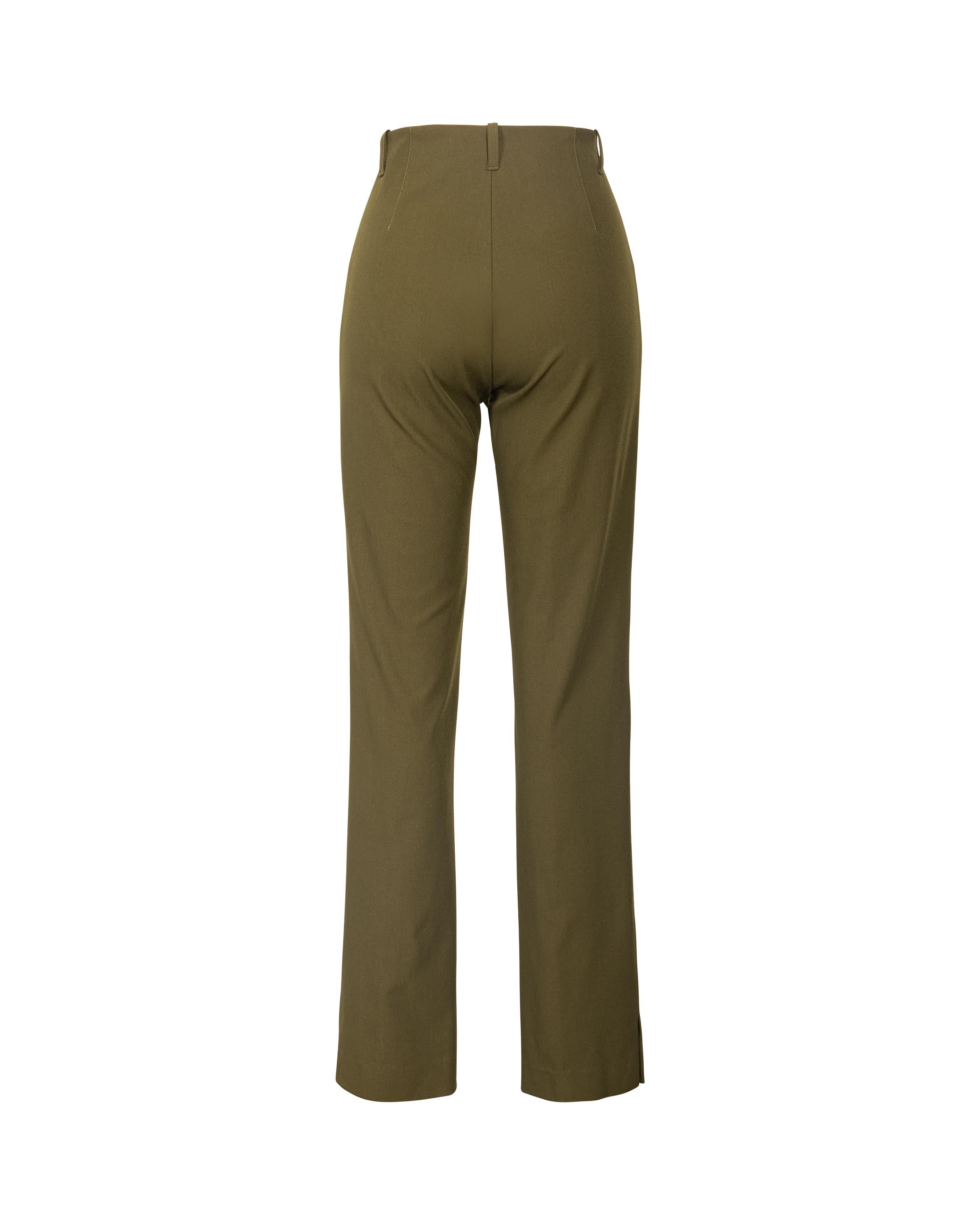 1990's Plein Sud Olive Green Pant Suit Set 3