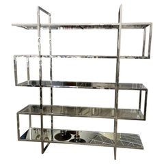 Postmodern Etagere with Glass Shelves, 1980s For Sale at 1stDibs