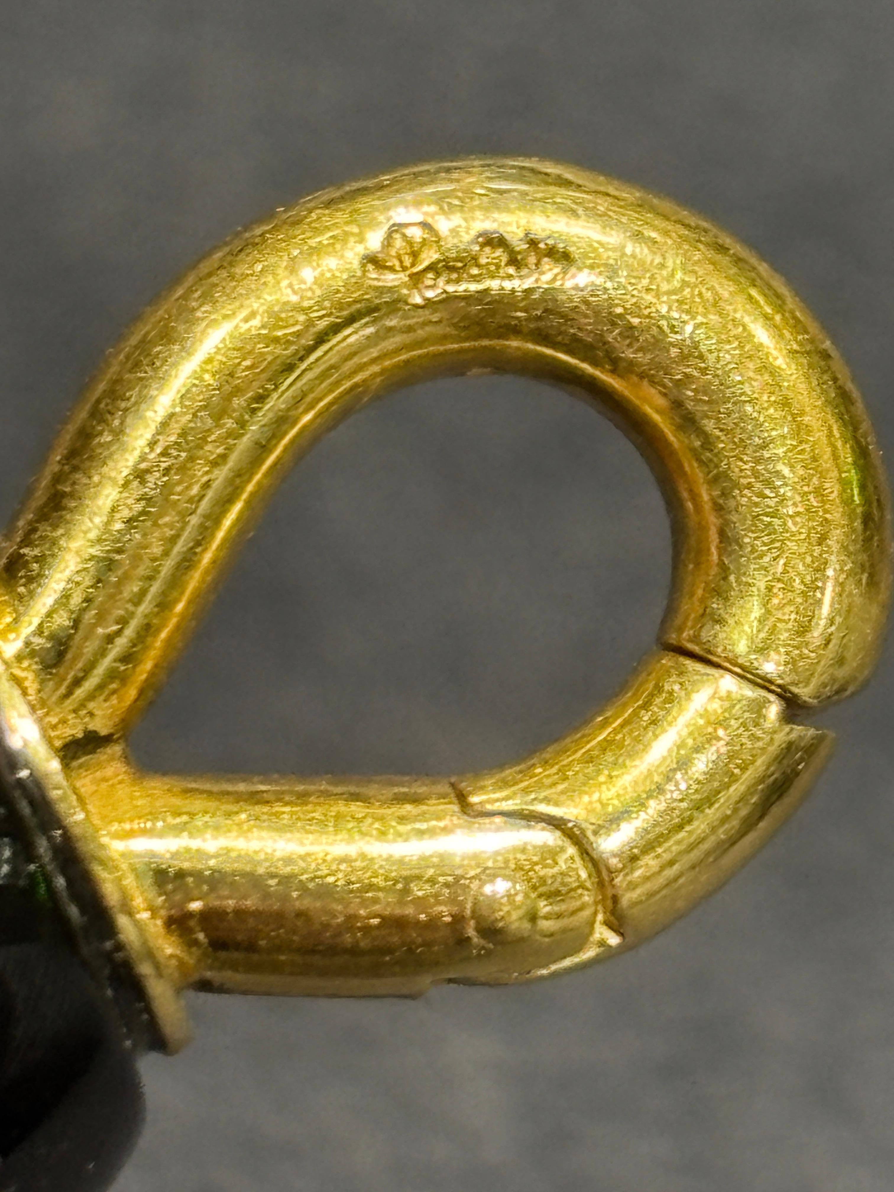 Bead 1990s Pomellato gold chain with onyx For Sale