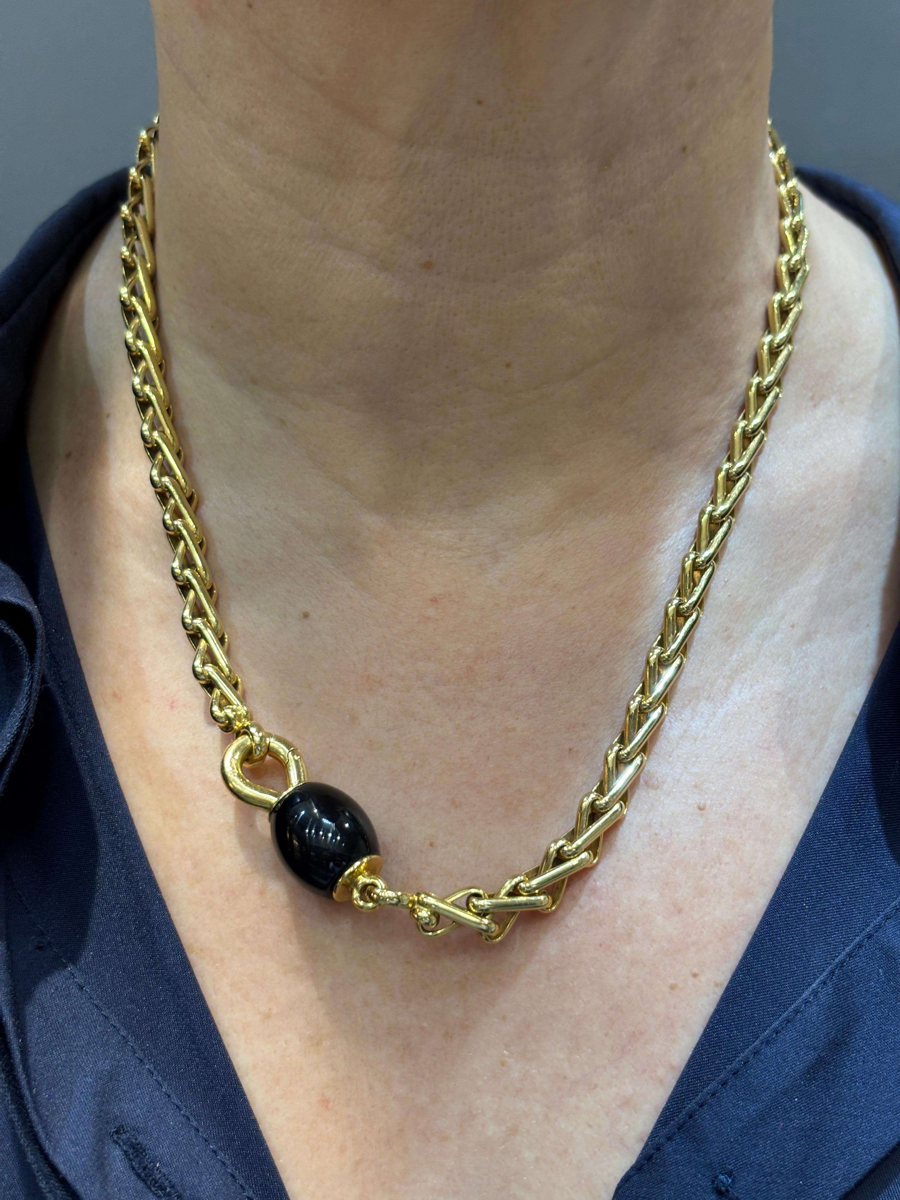 1990s Pomellato gold chain with onyx For Sale 2