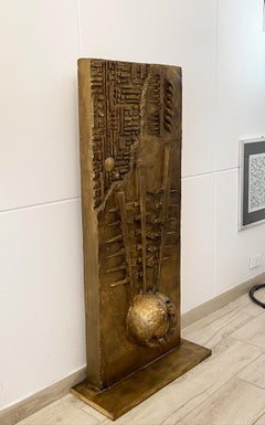 1990s Pomodoro Style Italian Gold Sculpture