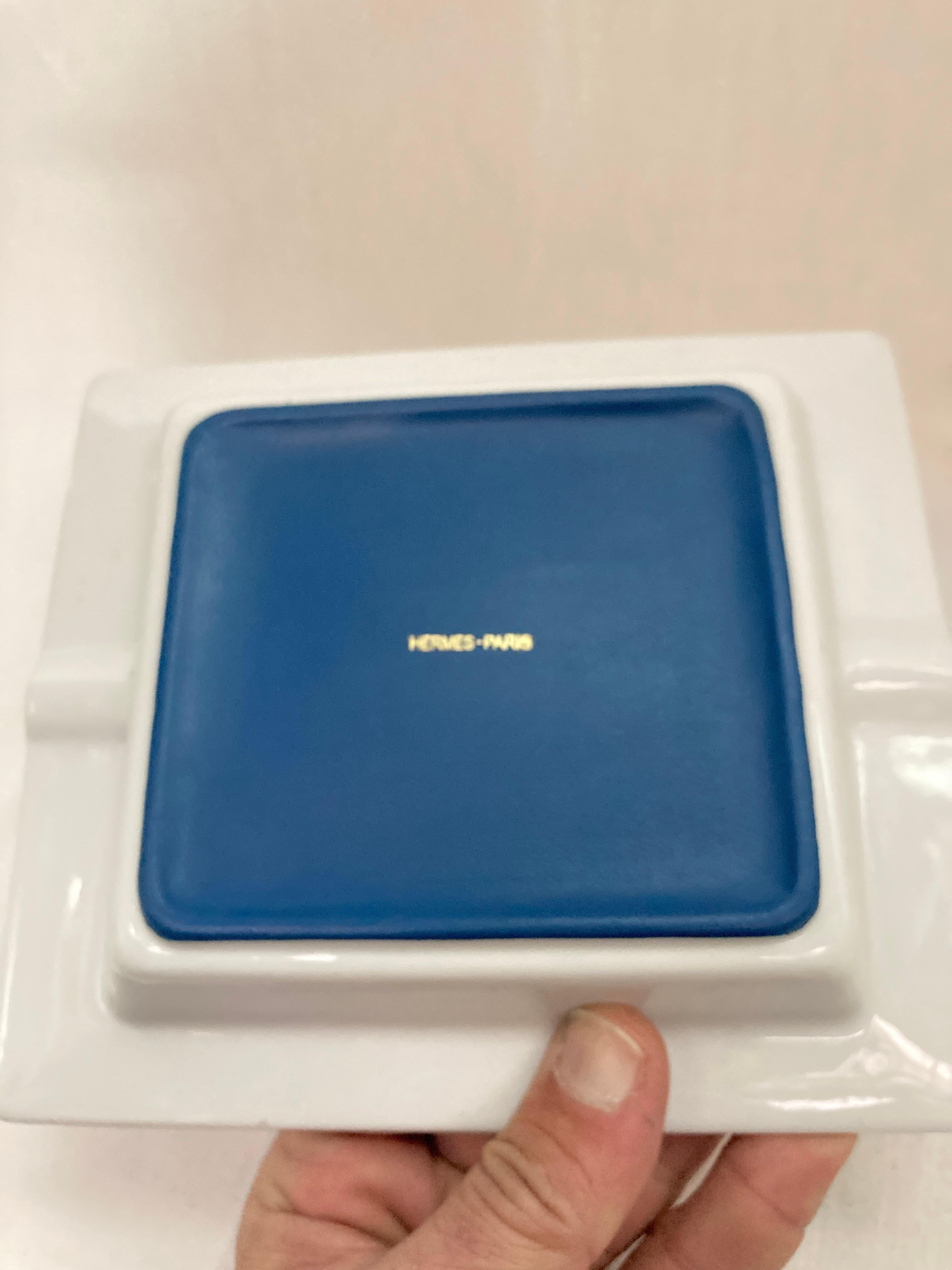 French 1990's porcelain vide poche by Hermès For Sale