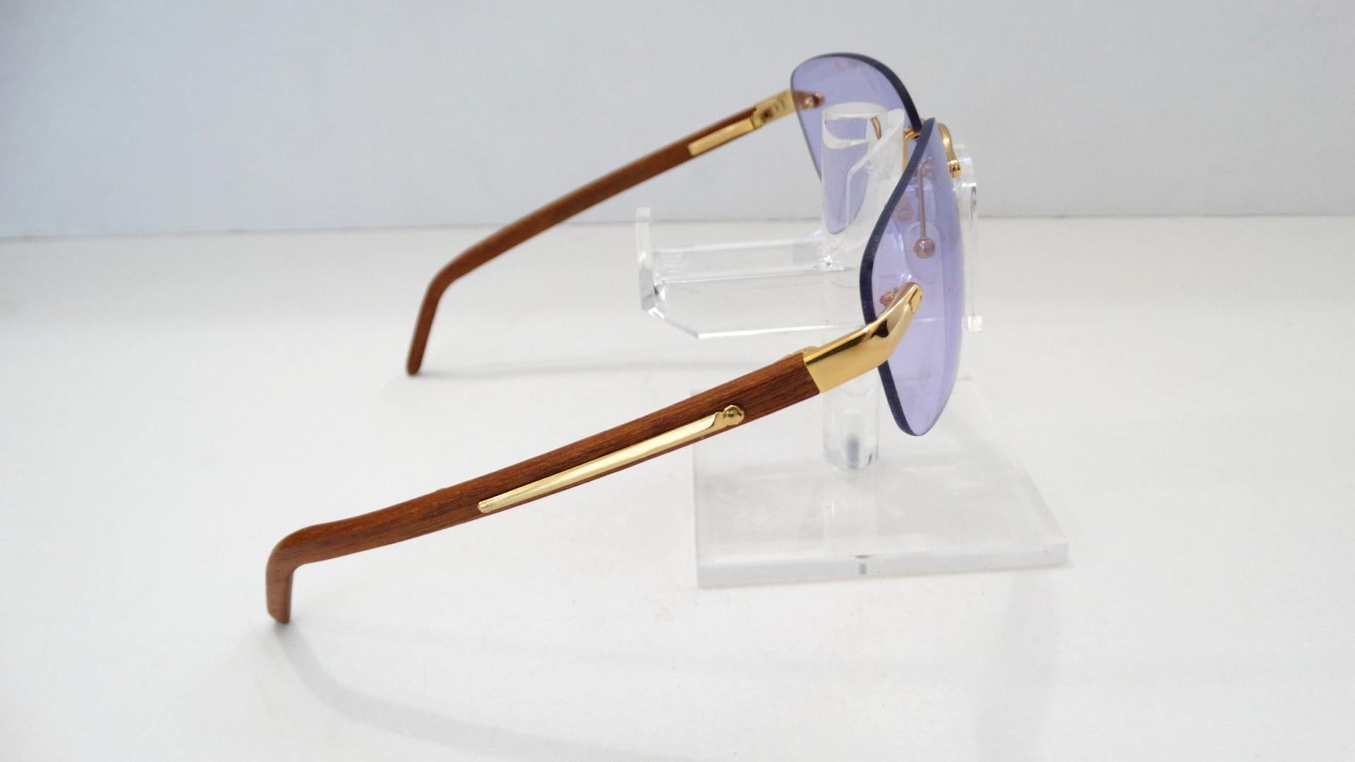 1990s Porta Romana Clear Purple Lens Sunglasses  In Good Condition In Scottsdale, AZ