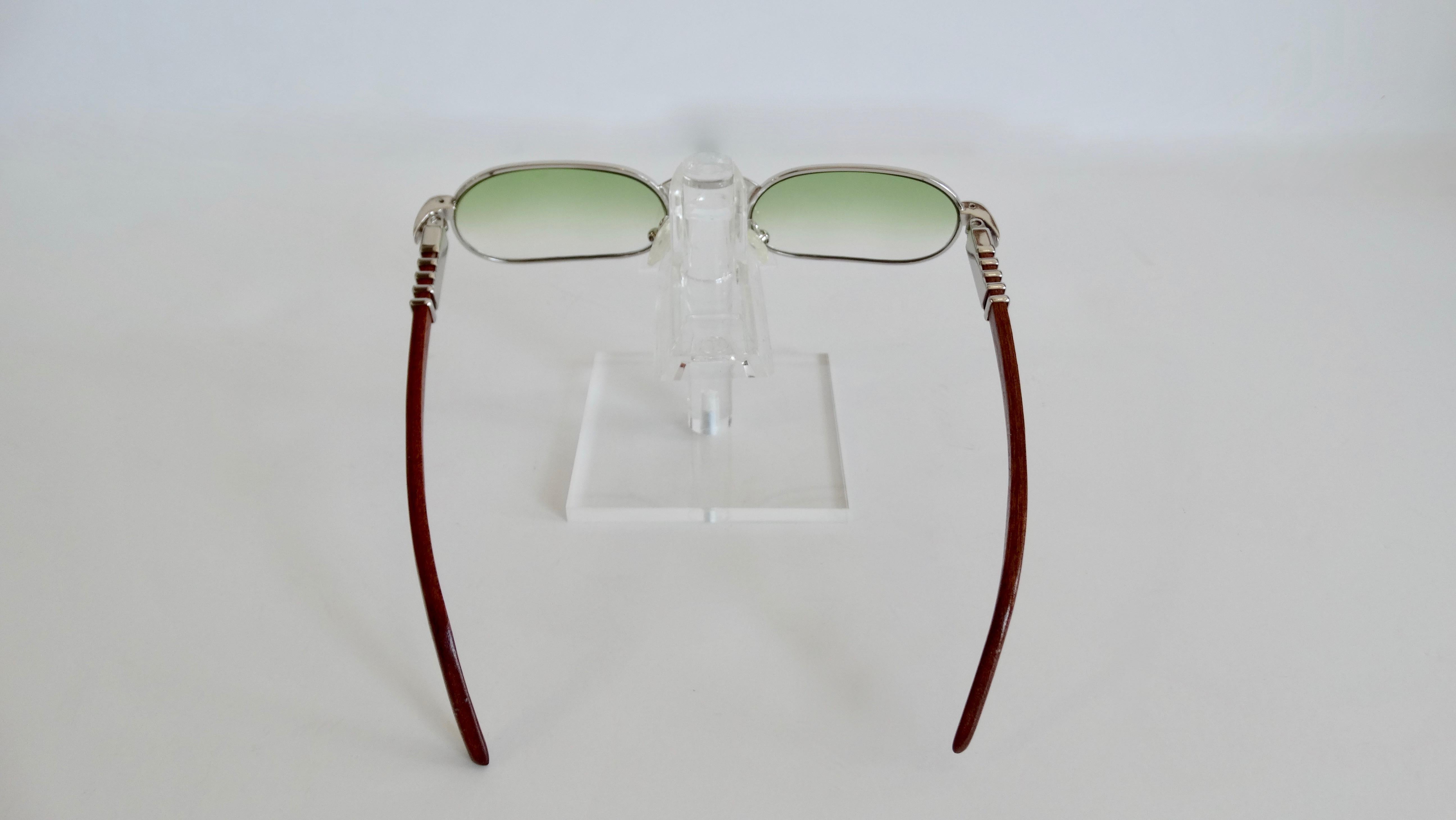 Porta Romana 1990s Green Ombre Lens Sunglasses  In Good Condition For Sale In Scottsdale, AZ