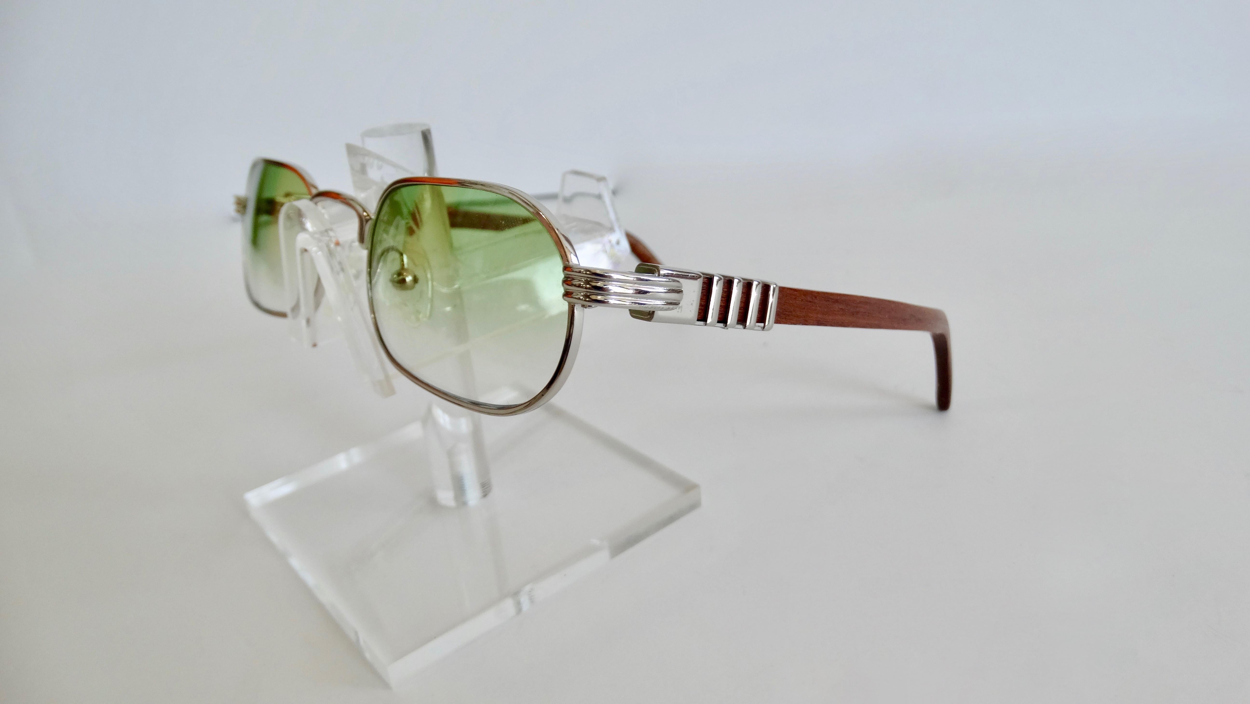 Porta Romana 1990s Green Ombre Lens Sunglasses  For Sale 1