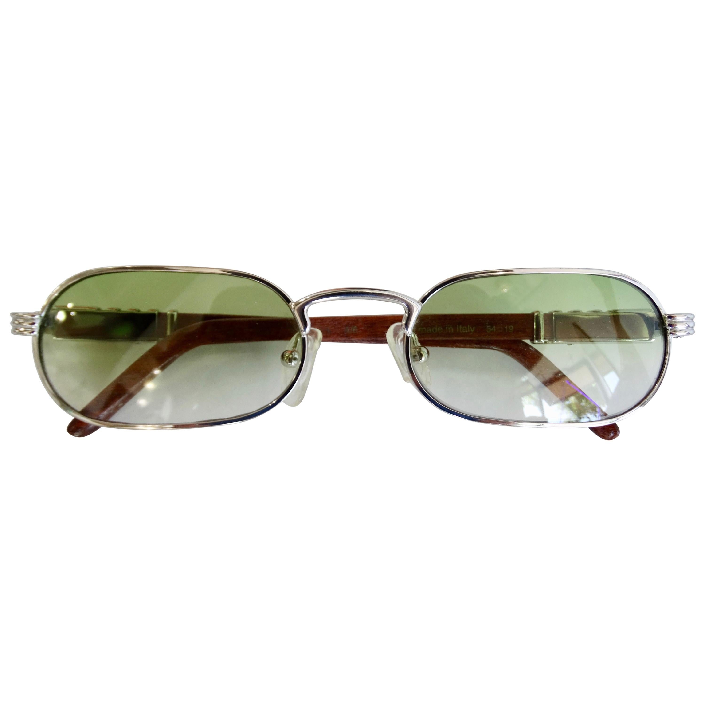 Porta Romana 1990s Green Ombre Lens Sunglasses  For Sale