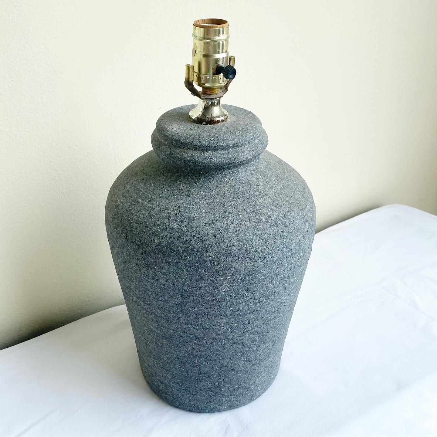 1990s Post Modern Charcoal Table Lamp In Good Condition For Sale In Delray Beach, FL