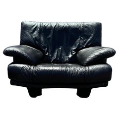 1990 Chaise en cuir noir The Moderns de Salotti