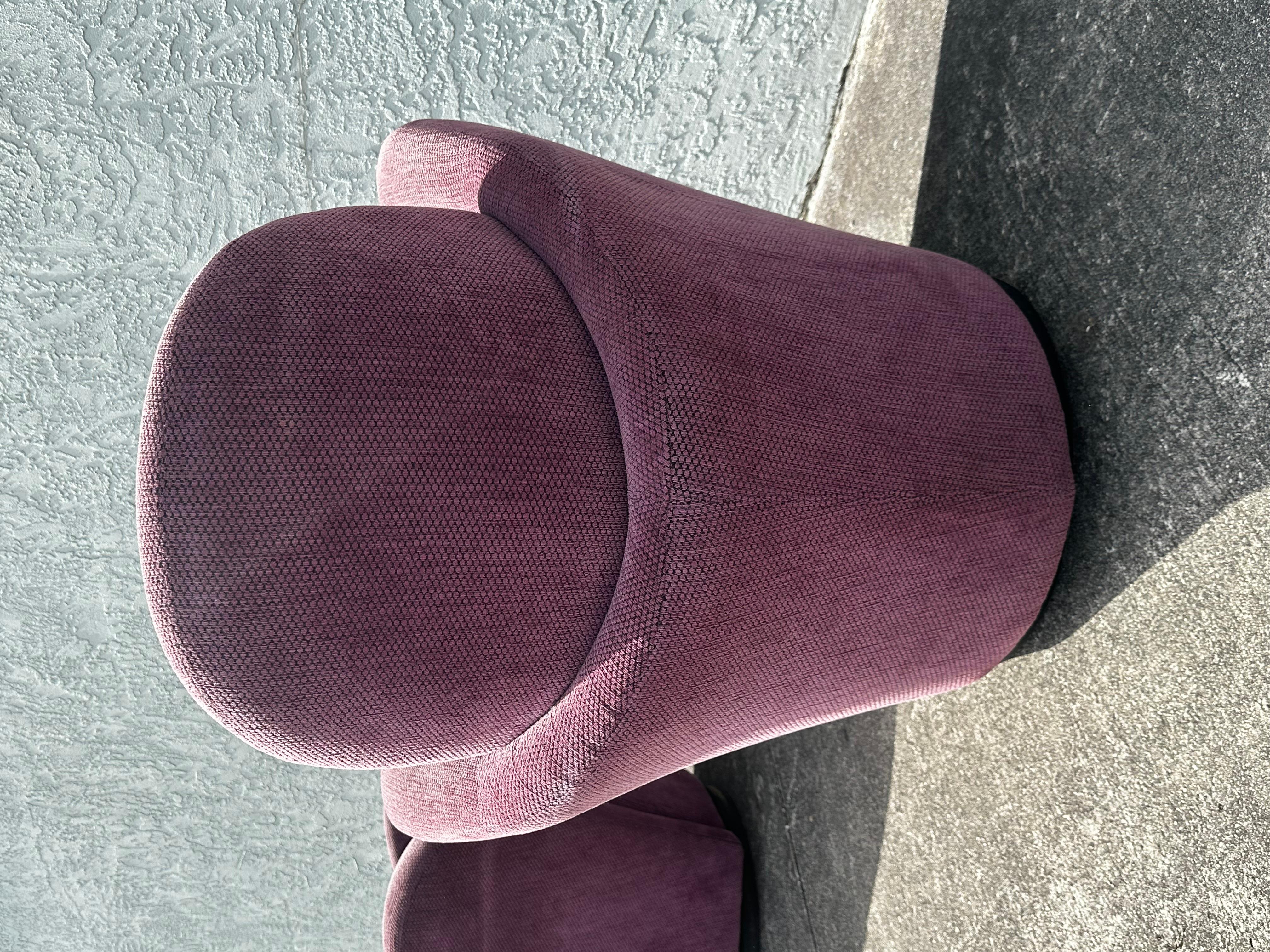 1990s Post Modern Muave Swivel Chairs by Michael Wolk for Directional, Set of 2 For Sale 6