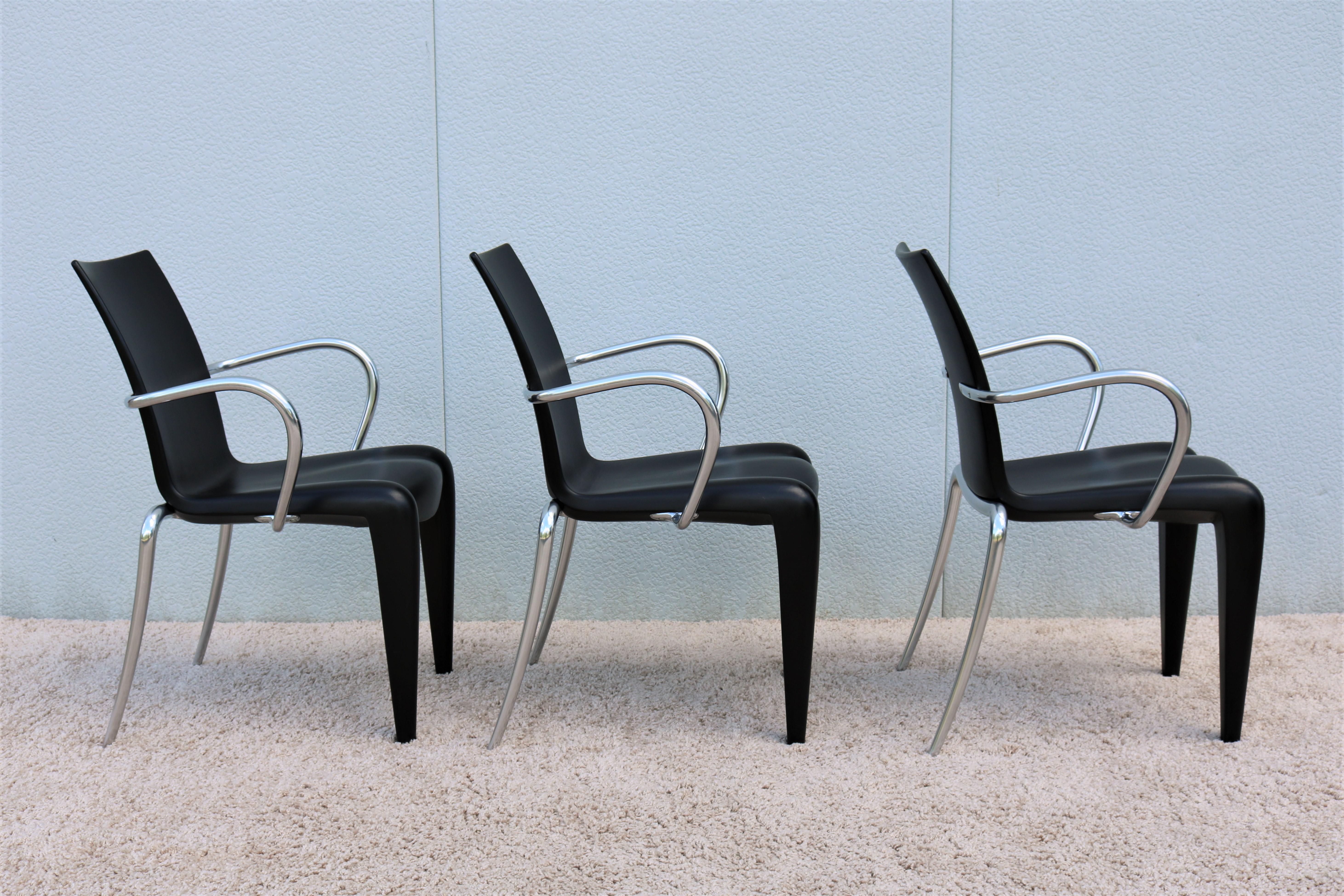 1990er Jahre Post-Modern Philippe Starck für Vitra Schwarzer Louis 20 Sessel, 3 verfügbar im Angebot 3