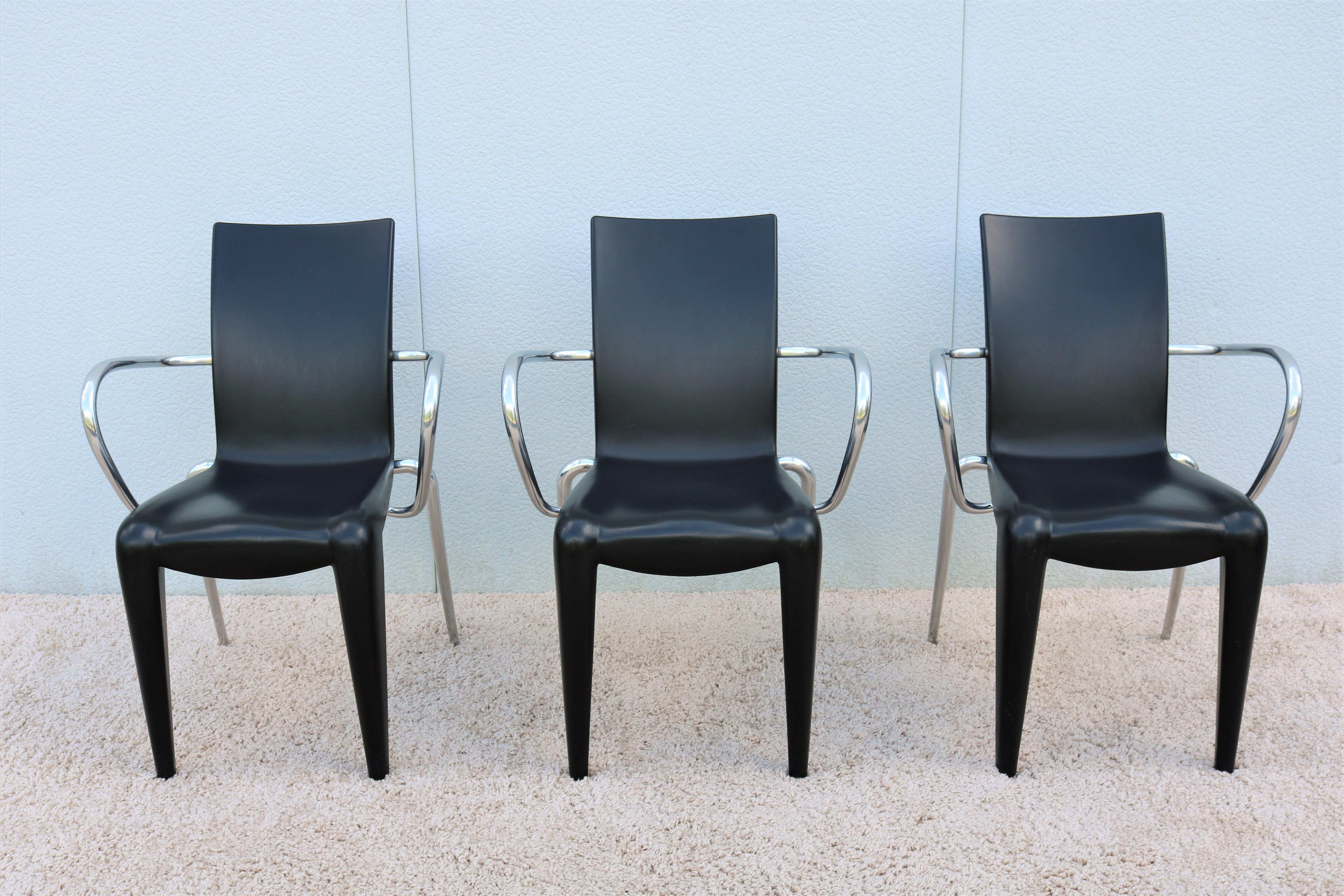 1990s Post-Modern Philippe Starck for Vitra Black Louis 20 Armchair, 3 Available In Good Condition For Sale In Secaucus, NJ