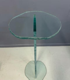 1990s Post Modern Rough Edge Glass Pedestal