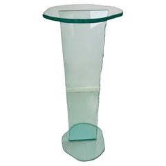 1990s Post Modern Rough Edge Glass Pedestal