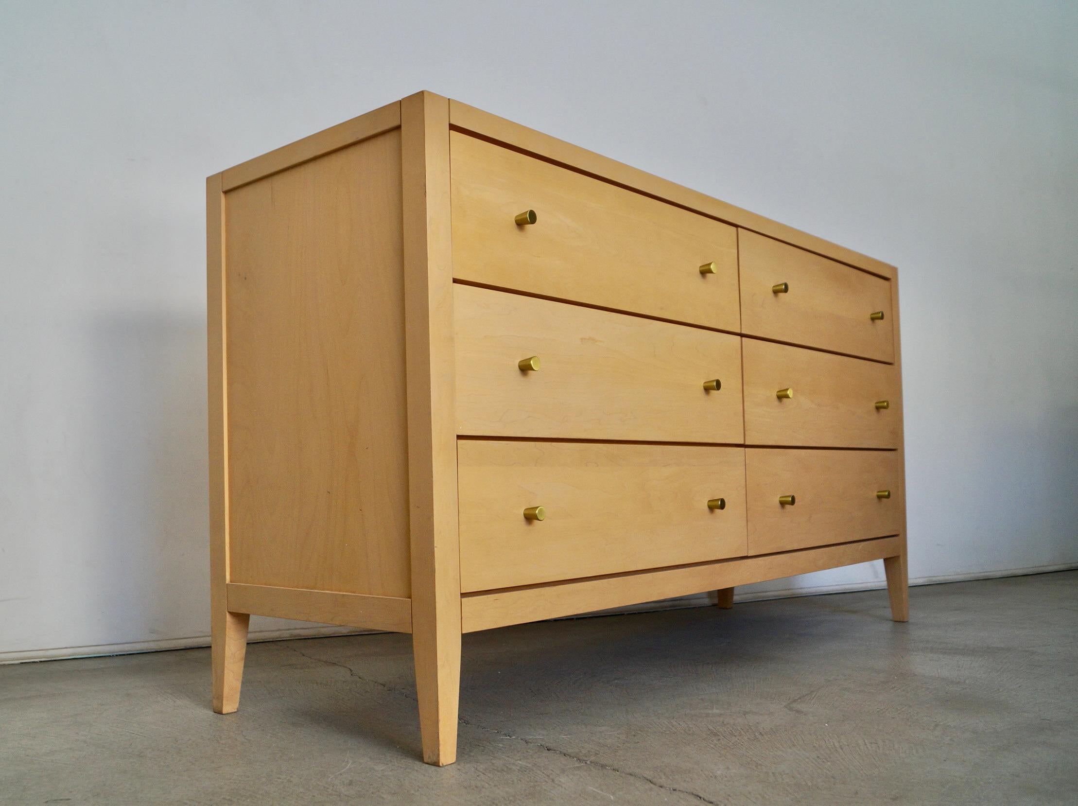 1990's Postmodern Baronet Furniture Solid Maple Dresser 1
