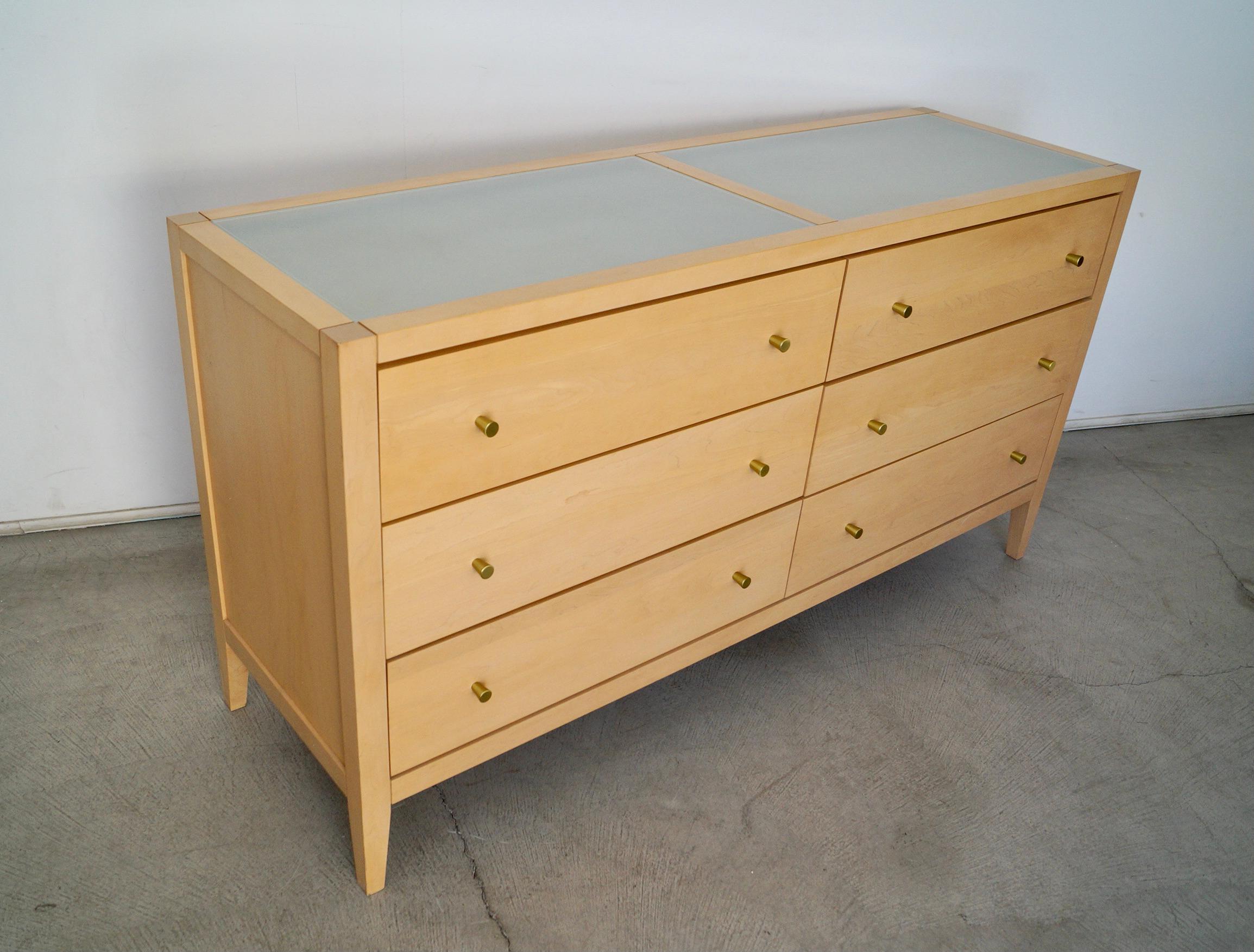 1990's Postmodern Baronet Furniture Solid Maple Dresser 2
