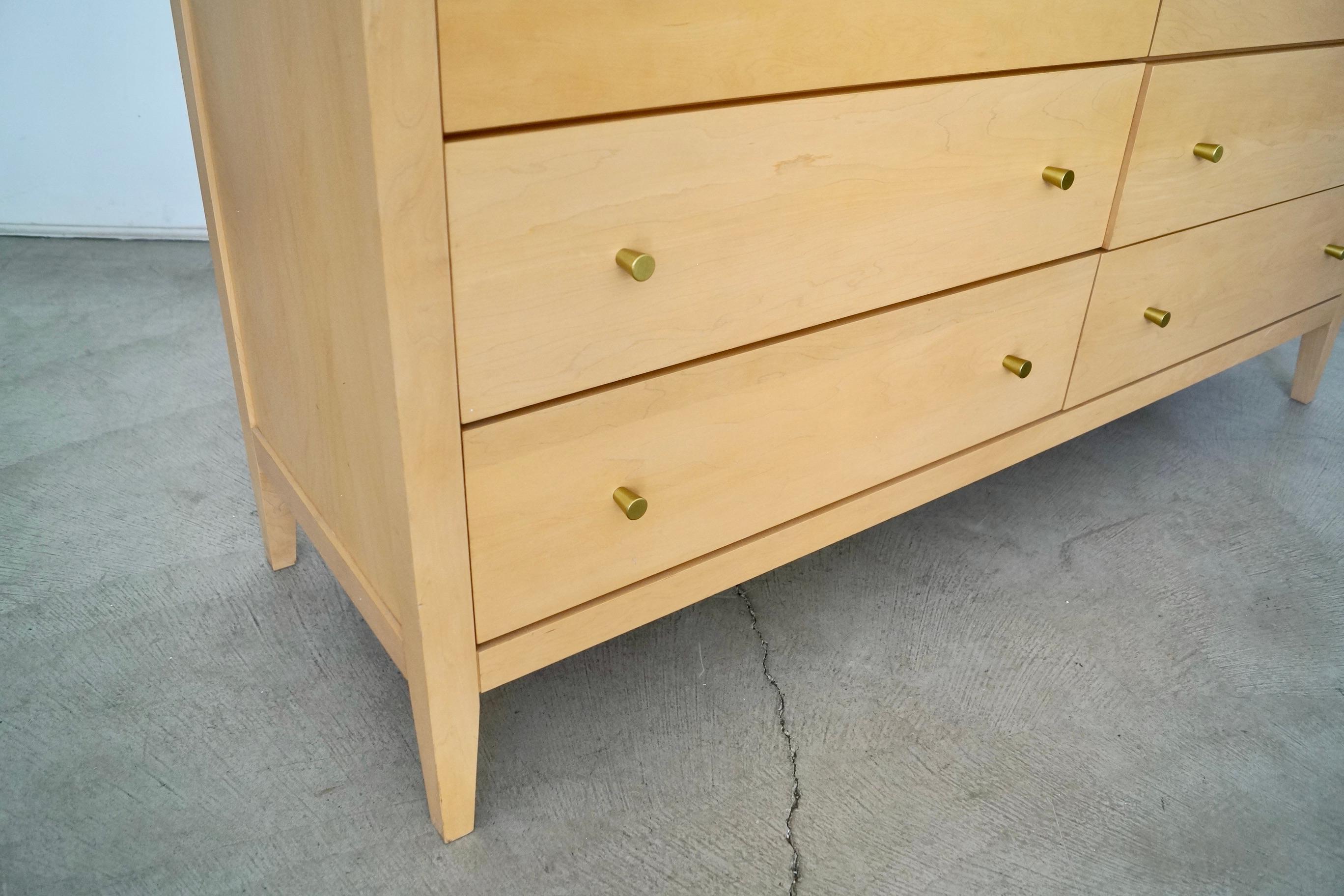 1990's Postmodern Baronet Furniture Solid Maple Dresser 6