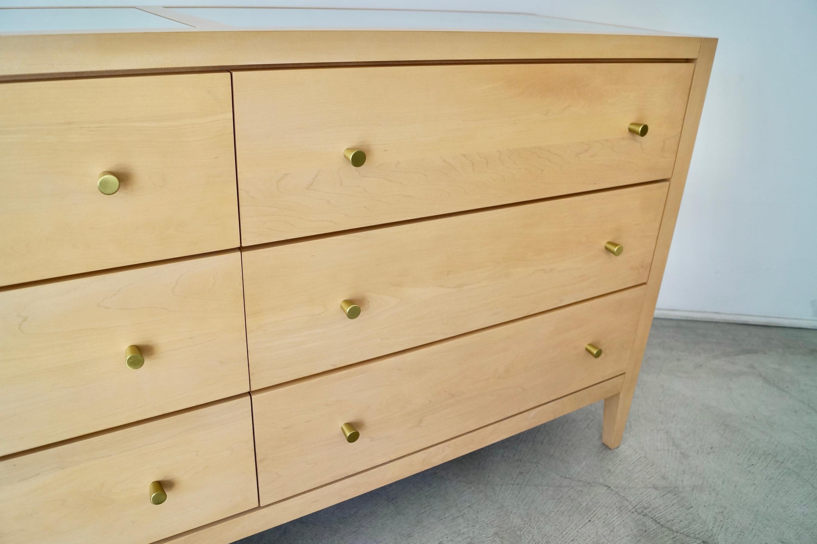 1990's Postmodern Baronet Furniture Solid Maple Dresser 7