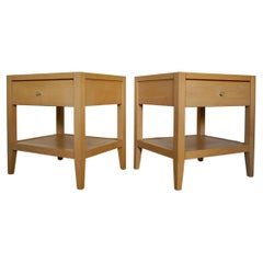 Vintage 1990's Postmodern Baronet Furniture Solid Maple Nightstands, a Pair