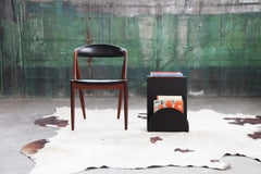 1990s Postmodern Black Metal Mid Century End Table Magazine holder MCM