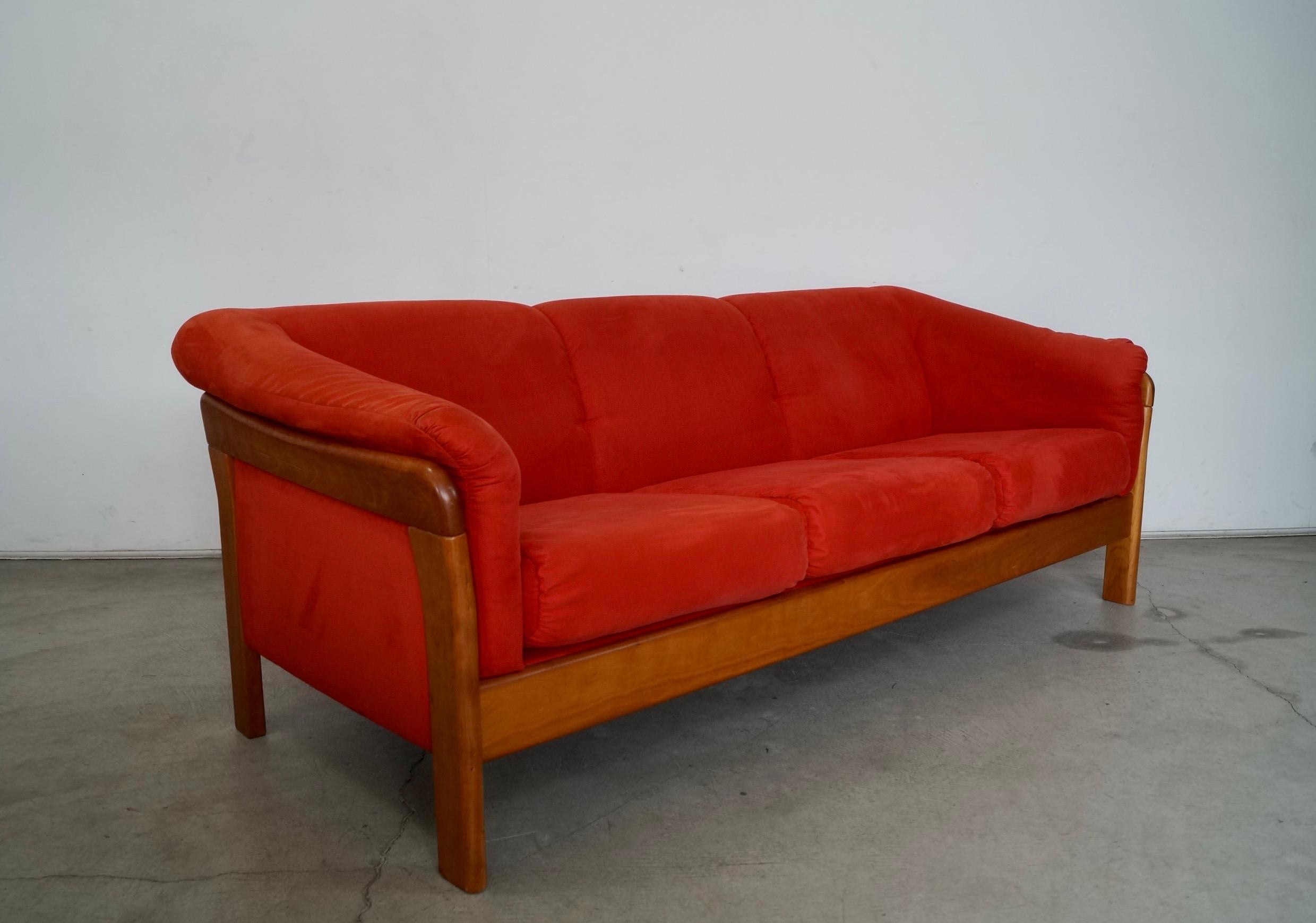 1990's Postmodern Danish Modern Style Teak Sofa by KSL 1
