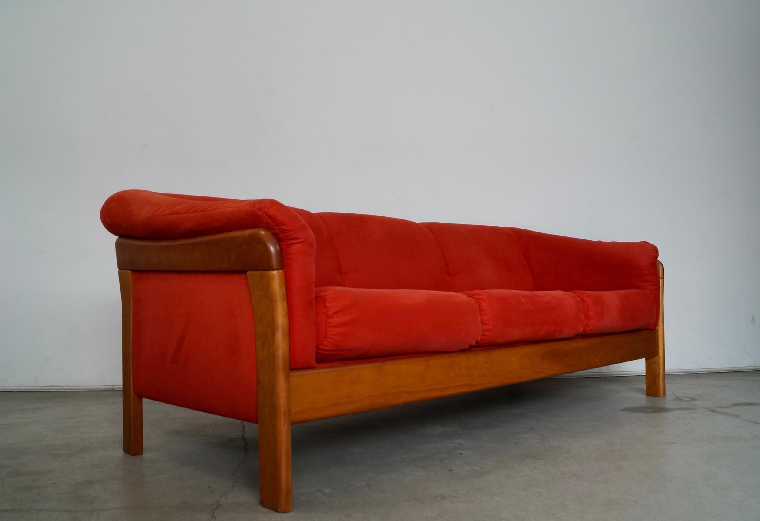 1990's Postmodern Danish Modern Style Teak Sofa by KSL 2