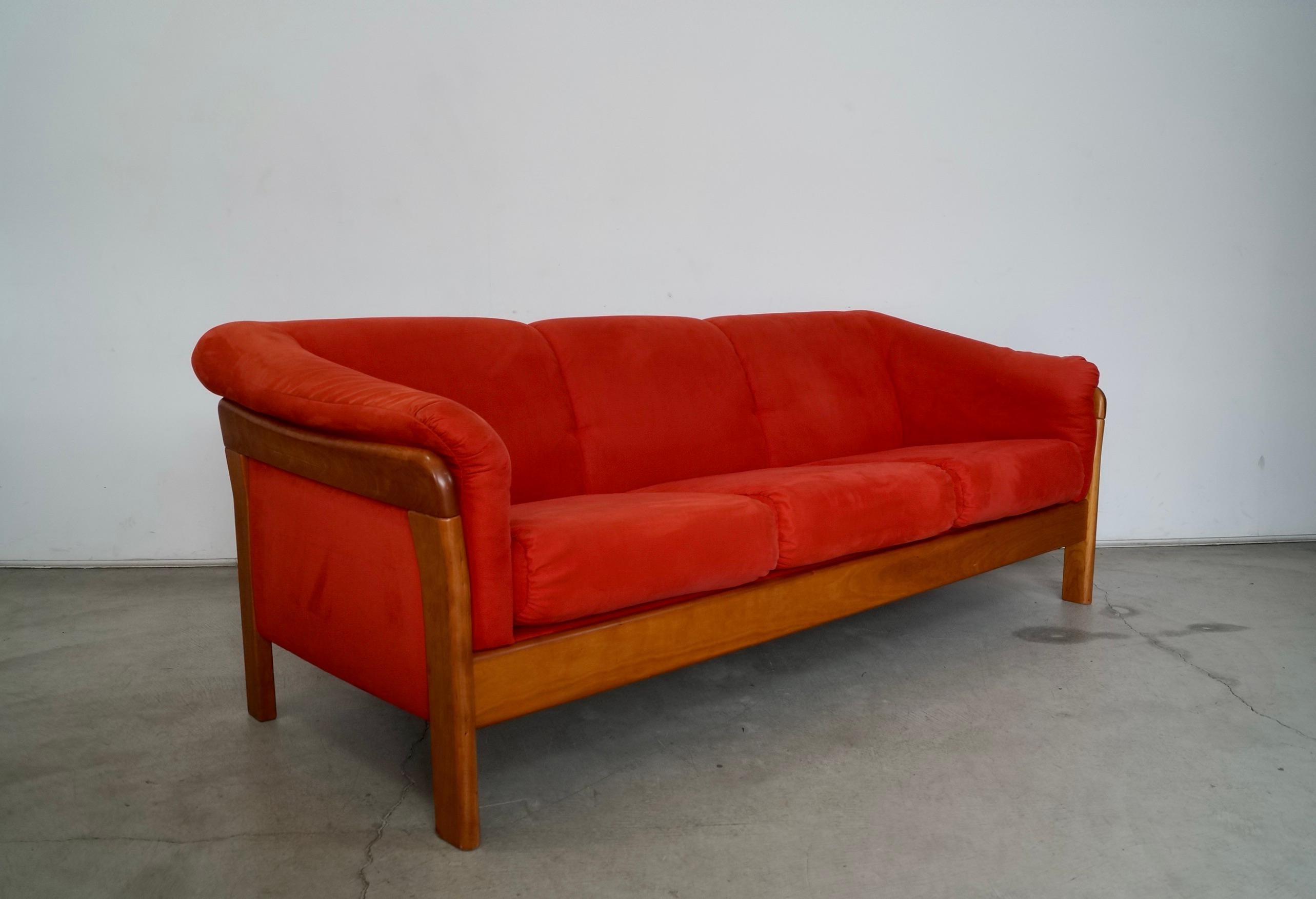 1990's Postmodern Danish Modern Style Teak Sofa by KSL 3