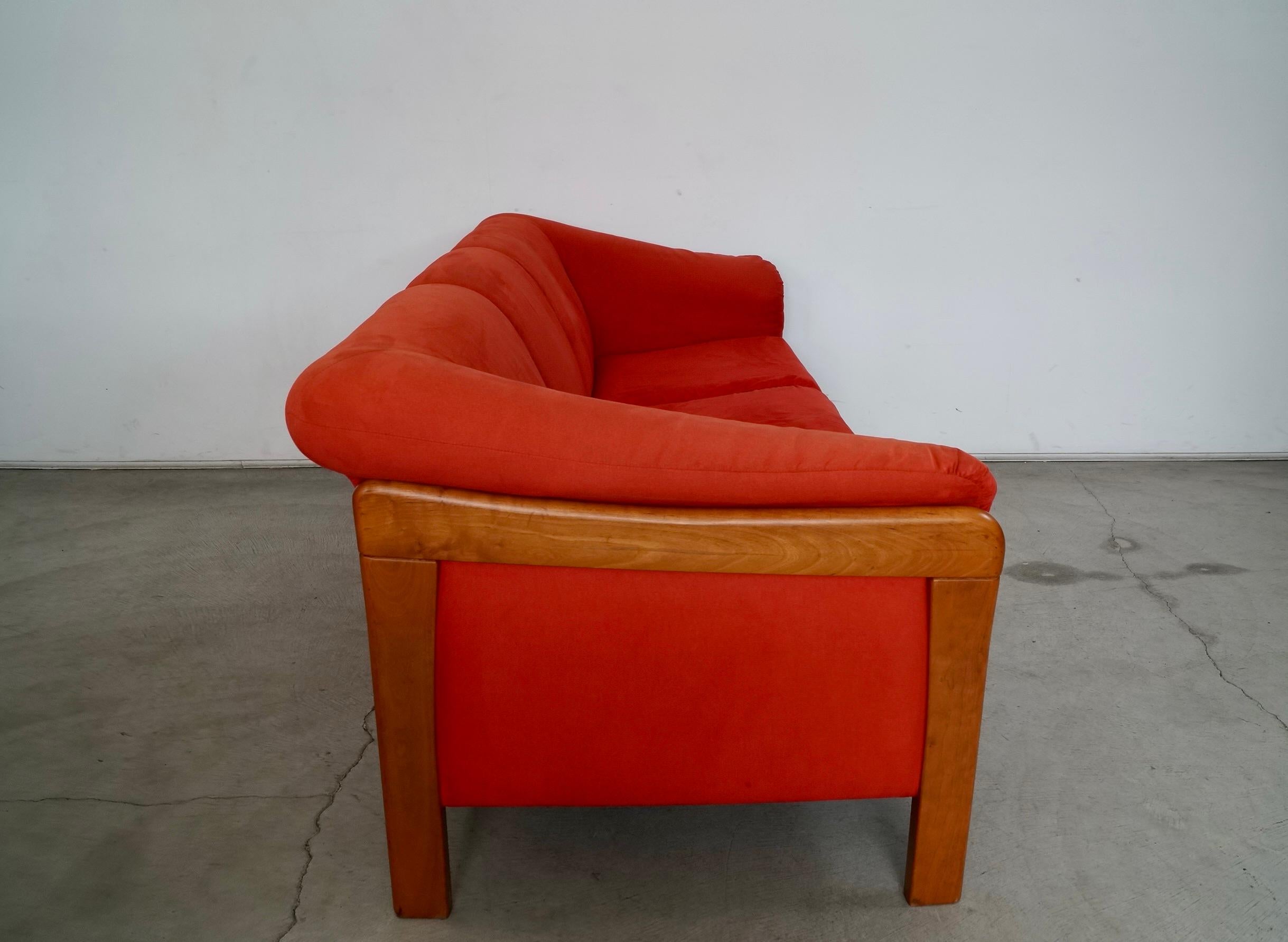 Late 20th Century 1990's Postmodern Danish Modern Style Teak Sofa by KSL
